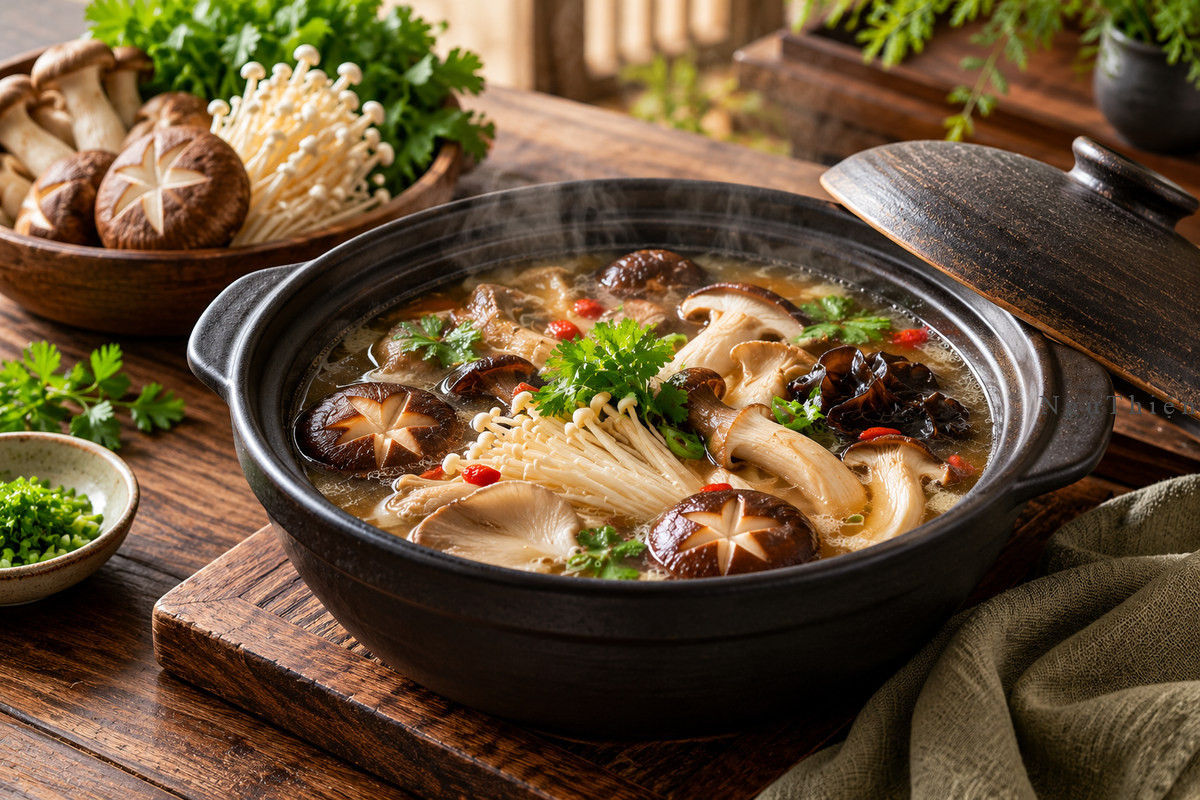 Xúp nấm quý: Khai thác hương thơm tự nhiên và vị umami
